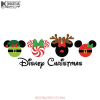 Disney Christmas Svg, Minnie Elf Peppermint Reindeer and Santa Svg, Christmas Svg, Cricut File, Disney Christmas Svg, Clipart