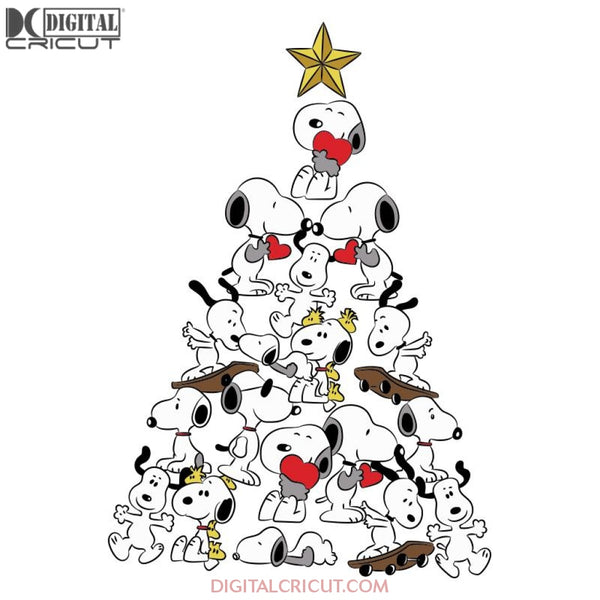 Snoopy Christmas Tree Heart, Merry Christmas Svg, Cricut File, Christmas Svg, Snoopy Svg