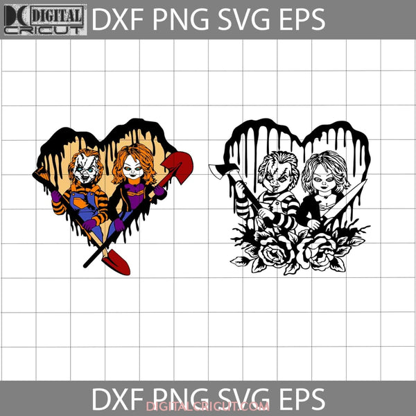 Chucky And Tiffany Heart Floral Svg Bundle Movie Halloween Cricut File Clipart Svg Png Eps Dxf