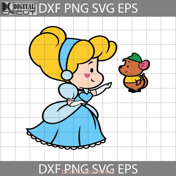 Cinderella And Mouse Cute Svg Little Princess Cartoon Cricut File Clipart Png Eps Dxf