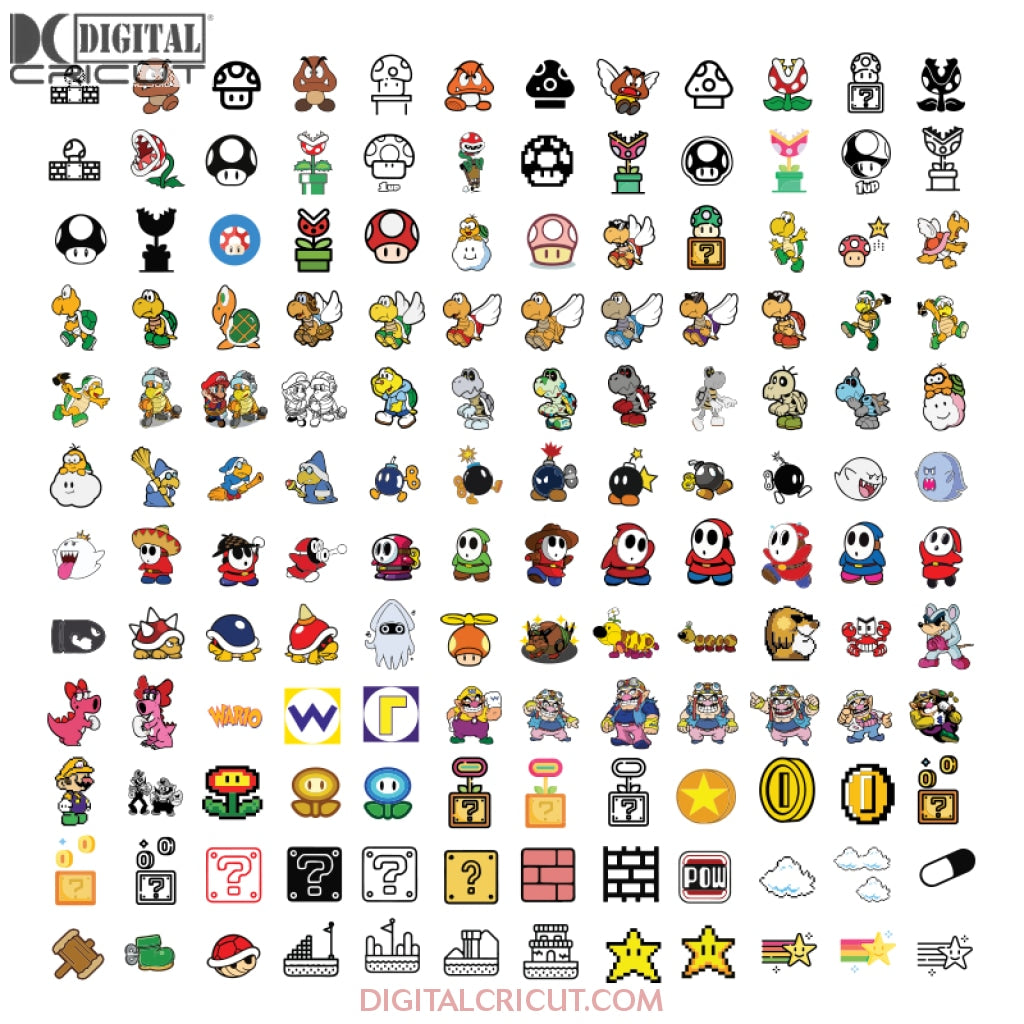 Clipart, Bundle, Birthday Png, Svg, Files Cricut, Nintendo Bowser Vide ...