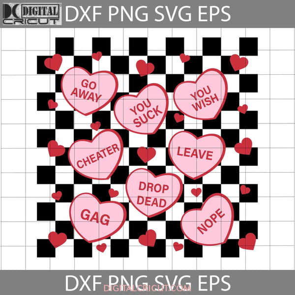 Conversation Hearts Svg Checkered Magical Heart Love Valentines Day Cricut File Clipart Png Eps Dxf