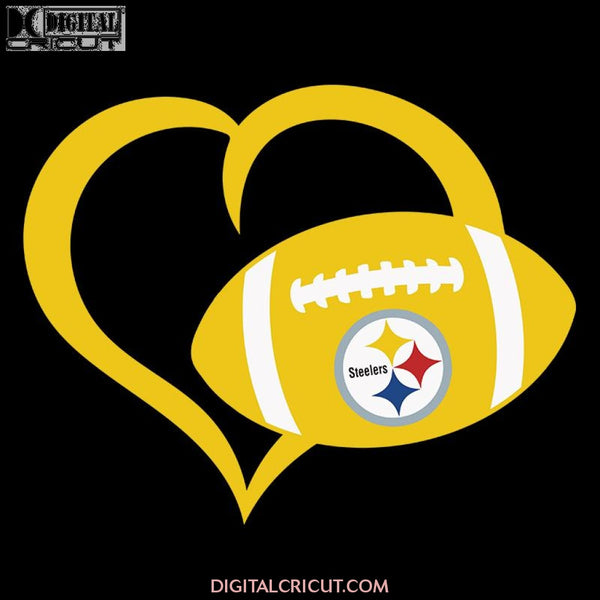 Steelers Love Svg, NFL Svg, Cricut File, Clipart, Pittsburgh Steelers Svg, Football Svg, Sport Svg, Love Football Svg, Png, Eps, Dxf