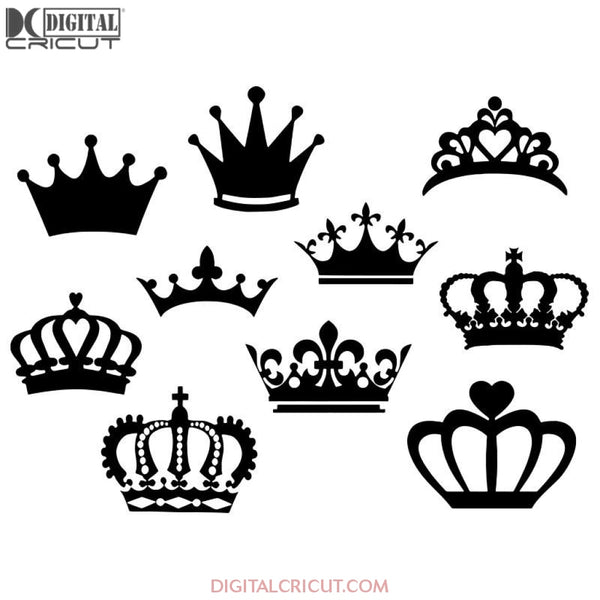 Crown Bundle Svg Files For Silhouette Cricut Dxf Eps Png Instant Download10