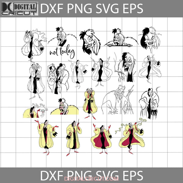 Cruella De Vil Svg Bundle Cartoon Svg Cricut File Clipart Png Eps Dxf