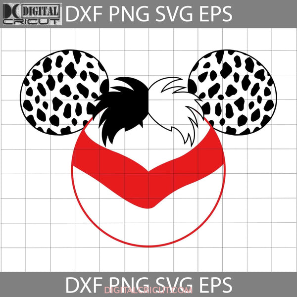 Cruella Ears Mouse Svg Cartoon Cricut File Clipart Png Eps Dxf