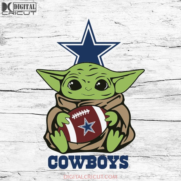 Baby Yoda Star Wars, Dallas Cowboys Svg, NFL Svg, Football Svg, Cricut File, Svg