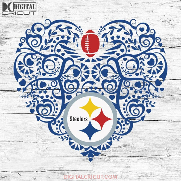 Pittsburgh Steelers, Heart SVG, NFL Svg, Football Svg, Cricut File, Svg