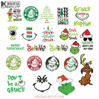 Grinch Svg Bundle Dr.seuss Cricut File Clipart Read Book Christmas Merry Silhouette Png Eps Dxf