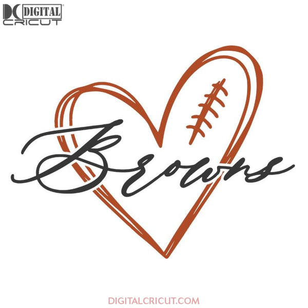 Cleveland Browns Svg, Heart Browns Svg, Love Browns Svg, Cricut File, Clipart, Football Svg, Skull Svg, NFL Svg, Sport Svg, Love Football Svg