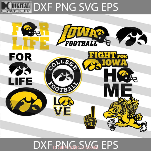 Iowa Hawkeyes Svg Cricut File Clipart Bundle Love Football Love Sport Nfl Png Eps Dxf