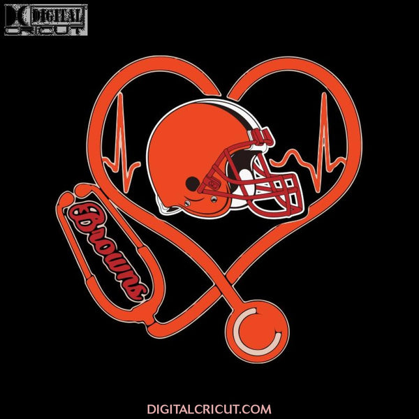 Cleveland Browns Svg, Football Heartbeat Browns Svg, Love Browns Svg, Cricut File, Clipart, Football Svg, Skull Svg, NFL Svg, Sport Svg, Love Football Svg