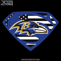 Superman Baltimore Ravens American Flag Svg, Cricut File, NFL Svg, Sport Svg, Football Svg, Love Svg, Superman Svg, Clipart, Svg, Png, Eps, Dxf