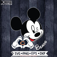 Chicago Bears Svg, Love Svg, Heart Mickey Mouse Love Svg, NFL Svg, Disney Svg, Football Svg, Cricut File, Svg