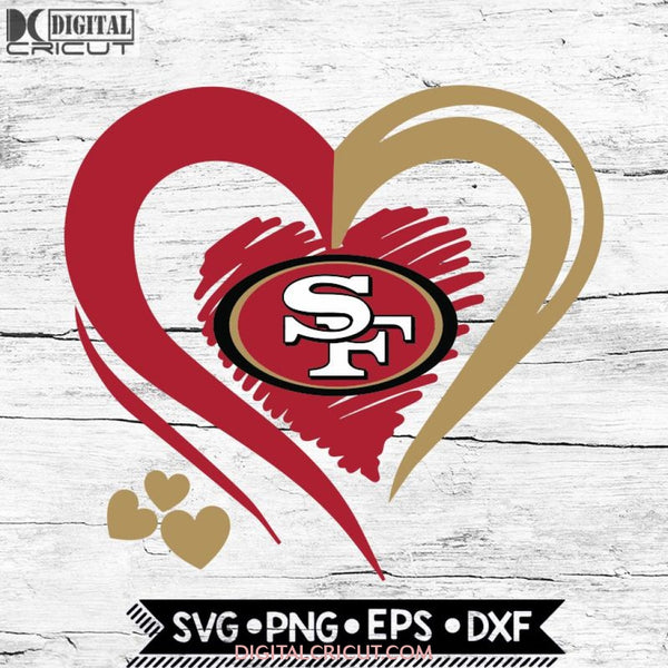 San Francisco 49ers Love Svg, Heart San Francisco 49ers Svg, NFL Svg, Football Svg, Cricut File, Svg