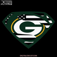 Superman Green Bay Packers American Flag Svg, Cricut File, NFL Svg, Sport Svg, Football Svg, Love Svg, Superman Svg, Clipart, Svg, Png, Eps, Dxf