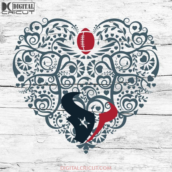 Houston Texans, Heart SVG, NFL Svg, Football Svg, Cricut File, Svg