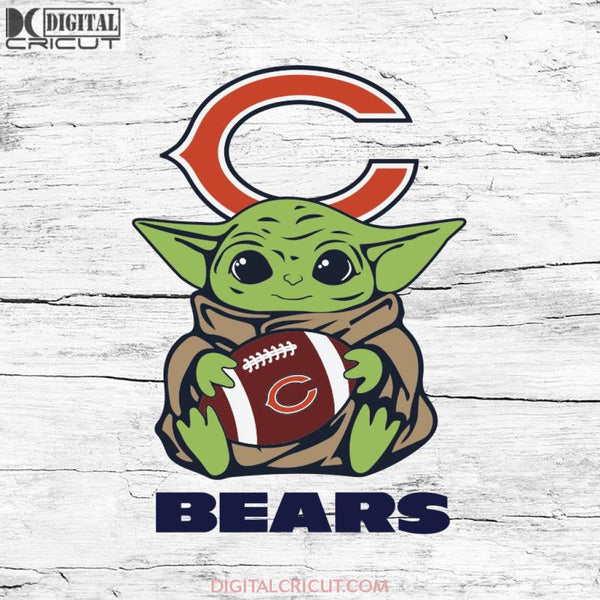 Baby Yoda Star Wars, Chicago Bears Svg, NFL Svg, Football Svg, Cricut File, Svg