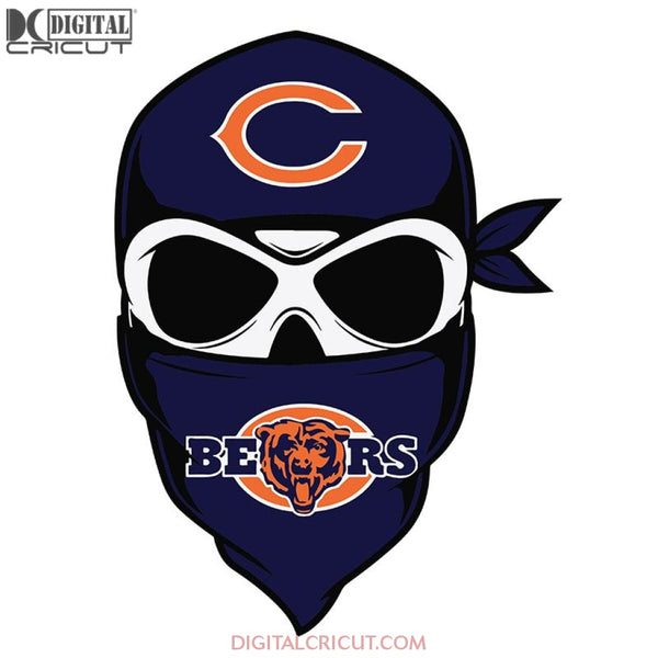 Chicago Bears Svg, Love Bears Svg, Football Skull Bears Svg, NFL Svg, Cricut File, Clipart, Sport Svg, Football Svg, Love Sport Svg