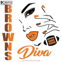 Cleveland Browns Svg, Football Diva Browns Svg, Love Browns Svg, Cricut File, Clipart, Football Svg, Skull Svg, NFL Svg, Sport Svg, Love Football Svg