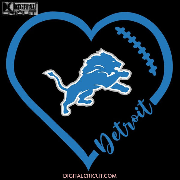 Detroit Lions Svg, Love Lions Svg, Cricut File, Clipart, NFL Svg, Football Svg, Sport Svg, Love Football Svg, Png, Eps, Dxf