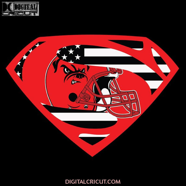 Superman Cleveland Browns American Flag Svg, Cricut File, NFL Svg, Sport Svg, Football Svg, Love Svg, Superman Svg, Clipart, Svg, Png, Eps, Dxf