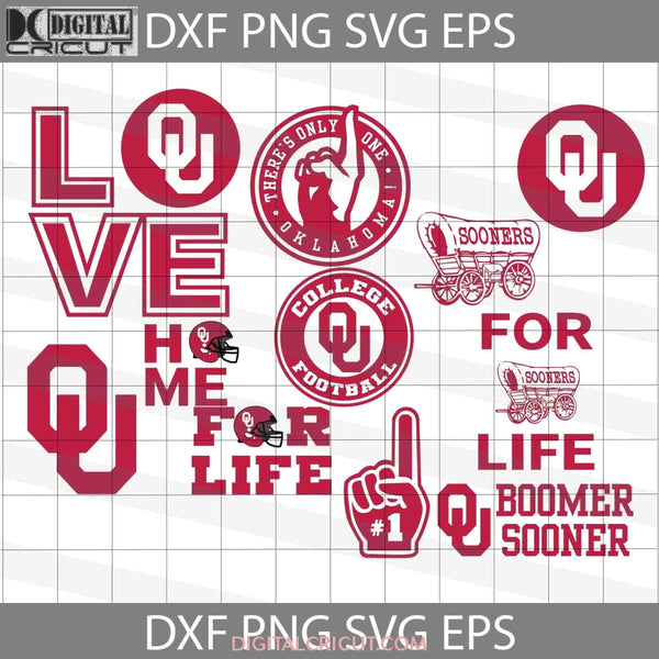 Oklahoma Sooners Svg Cricut File Clipart Bundle Love Football Love Sport Svg Nfl Png Eps Dxf