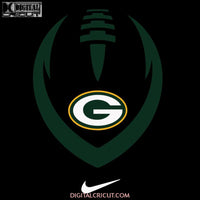 Green Bay Packers Svg, Ball Svg, NFL Svg, Football Svg, Cricut File, Clipart, Silhouette, Love Football Svg, Png, Eps, Dxf