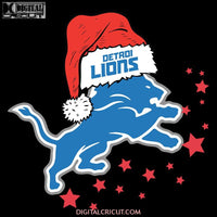 Detroit Lions Hat Santa Svg, Cricut File, Clipart, Football Svg, NFL Svg, Sport Svg, Christmas Svg, Png, Eps, Dxf