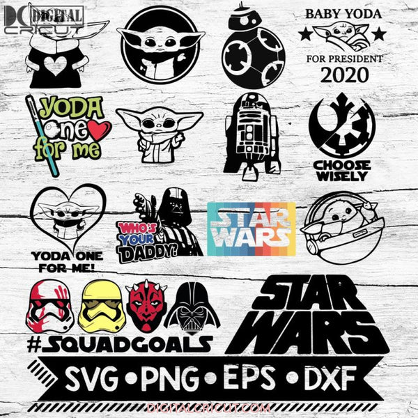 Baby Yoda Bundle Svg Star Wars Sticker Mug Png Eps Dxf