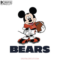 Chicago Bears Svg, Love Bears Svg, Football Mickey Mouse Bears Svg, NFL Svg, Cricut File, Clipart, Sport Svg, Football Svg, Love Sport Svg