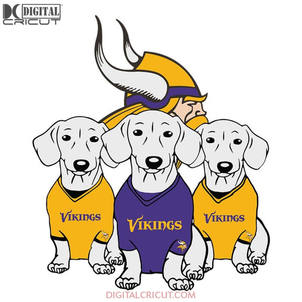 Minnesota Vikings Svg, Cute Dogs Svg, Cricut File, Clipart, NFL Svg, Football Svg, Sport Svg, Love Football Svg