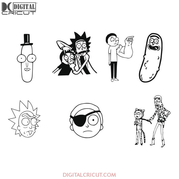 Rick And Morty Svg, Cricut File, Clipart, Bundle, Silhouette Cameo, Cartoon Svg, Funny Cartoon Svg, Png, Eps, Dxf