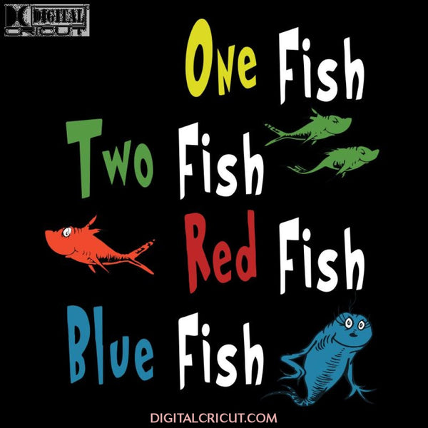 One Fish Two Fish Red Fish Blue Fish Svg, Dr. Seuss Svg, Dr Seuss Svg, Thing One Svg, Thing Two Svg, Fish One Svg, Fish Two Svg, The Rolax Svg, Png, Eps, Dxf1