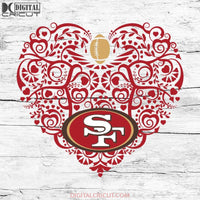 San Francisco 49ers, Heart SVG, NFL Svg, Football Svg, Cricut File, Svg