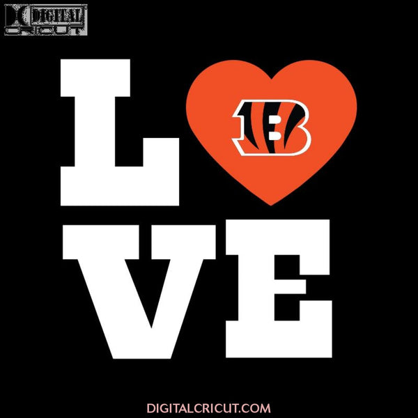 Cincinnati Bengals Heart Svg, Love Bengals Svg, Cricut File, Clipart, Football Svg, NFL Svg, Sport Svg, Love Football Svg13