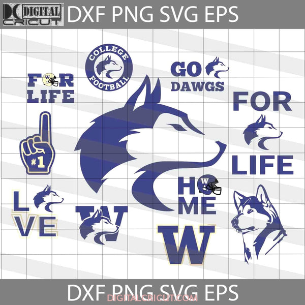 Washington Huskies Svg Cricut File Clipart Love Football Sport Svg Nfl Png Eps Dxf