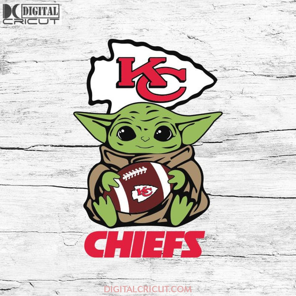 Baby Yoda Star Wars, Kansas City Chiefs Svg, NFL Svg, Football Svg, Cricut File, Svg