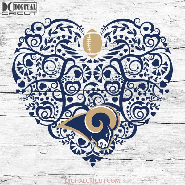 Los Angeles Rams, Heart SVG, NFL Svg, Football Svg, Cricut File, Svg