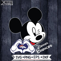 Denver Broncos Svg, Love Svg, Heart Mickey Mouse Love Svg, NFL Svg, Disney Svg, Football Svg, Cricut File, Svg
