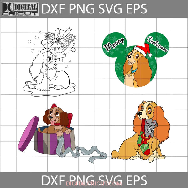 Lady And Tramp Svg Bundle Cartoon Christmas Gift Cricut File Clipart Png Eps Dxf