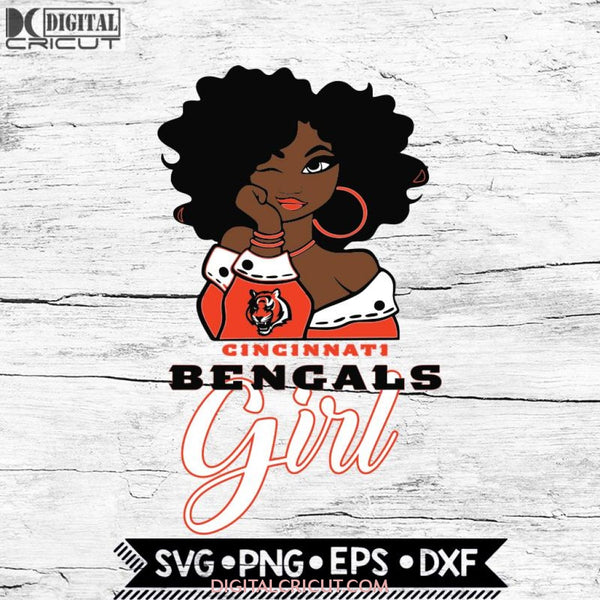 Cincinnati Bengals Girl Svg, NFL Svg, Cricut File, Svg, Football Svg, Black Woman Svg, BLM Svg