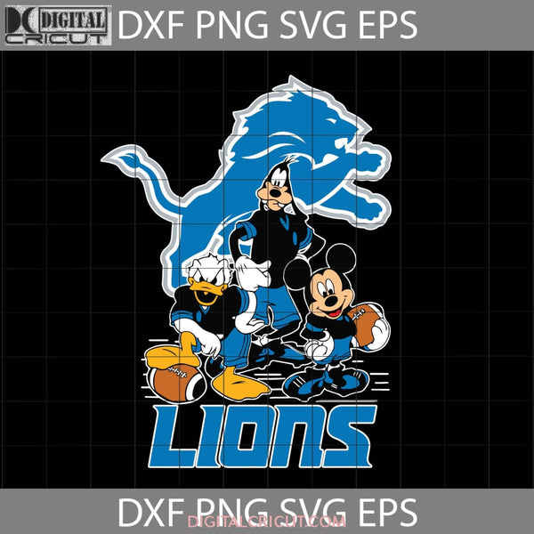 Mickey And Friends Love Detroit Lions Svg Nfl Svg Football Team Cricut File Clipart Png Eps Dxf