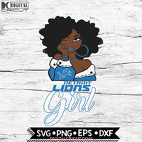 Detroit Lions Girl Svg, NFL Svg, Cricut File, Svg, Football Svg, Black Woman Svg, BLM Svg