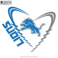 Detroit Lions Svg, Cricut File, Clipart, NFL Svg, Football Svg, Sport Svg, Love Football Svg, Heart Football Svg, Png, Eps, Dxf