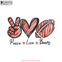 Chicago Bears Svg, Love Bear Svg, Peace Love Bear Svg, NFL Svg, Cricut File, Clipart, Sport Svg, Football Svg, Love Sport Svg