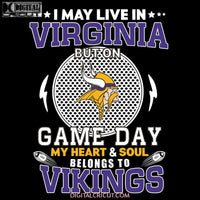 Minnesota Vikings Svg, Go Vikings Svg, I May Live In Virginia Game Day Svg, NFL Svg, Cricut File, Clipart, Leopard Svg, Sport Svg, Football Svg