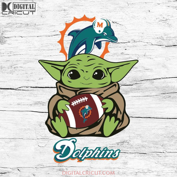 Baby Yoda Star Wars, Miami Dolphins Svg, NFL Svg, Football Svg, Cricut File, Svg