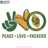 Peace Love Green Bay Packers Svg, Green Bay Packers Svg, Packers Quotes, Cricut Silhouette, Clipart, NFL Svg, Football Svg, Sport Svg