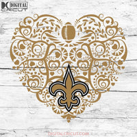 New Orleans Saints, Heart SVG, NFL Svg, Football Svg, Cricut File, Svg